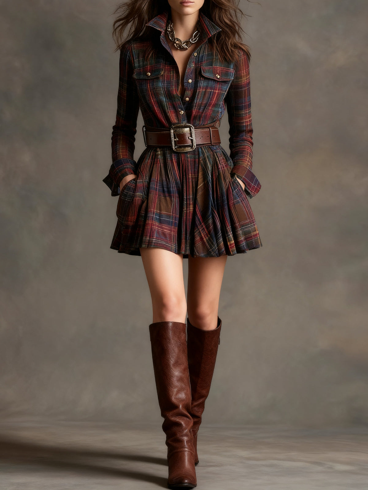 Sienna Belted Shirt Dress - Ciela Vere