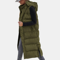 Maribel Hooded Maxi Puffer Vest - Army Green