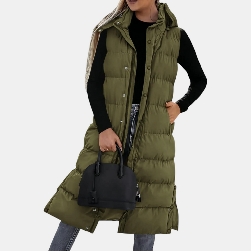 Maribel Hooded Maxi Puffer Vest - Detail 1