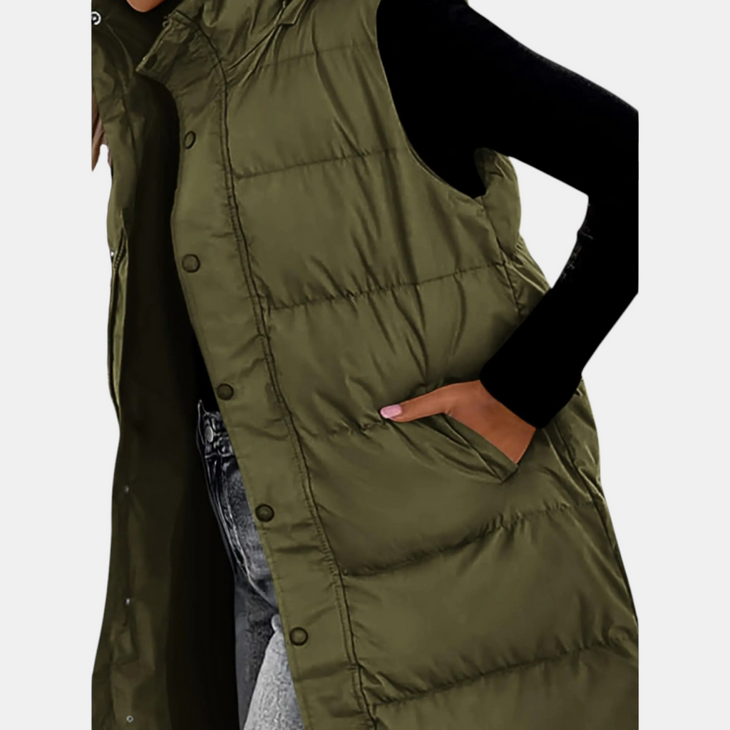 Maribel Hooded Maxi Puffer Vest - Detail 3