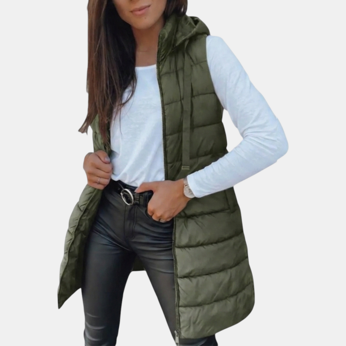 Noelle Longline Hooded Puffer Vest - image 2