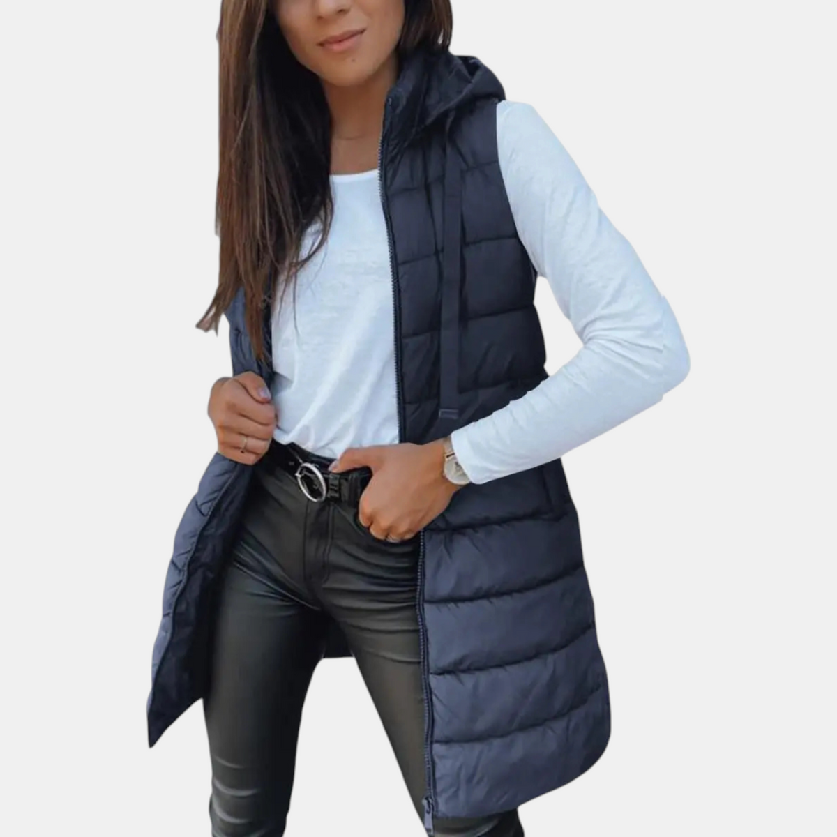 Noelle Longline Hooded Puffer Vest - image 3