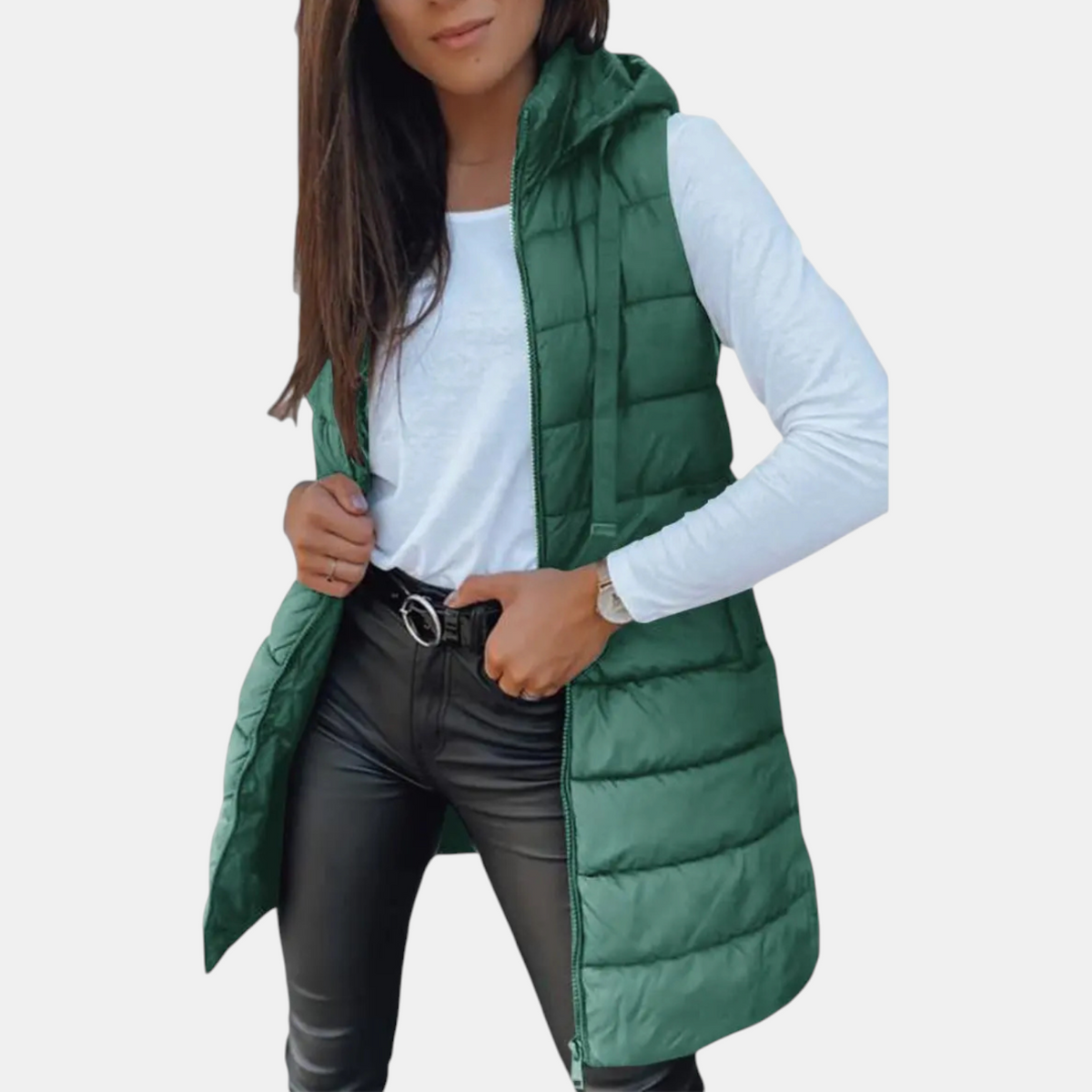 Noelle Longline Hooded Puffer Vest - image 4