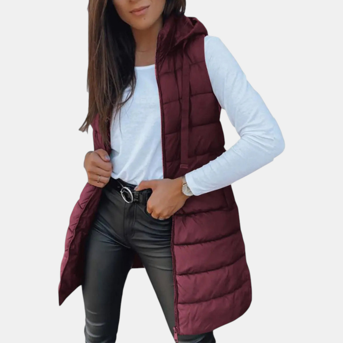 Noelle Longline Hooded Puffer Vest - image 5