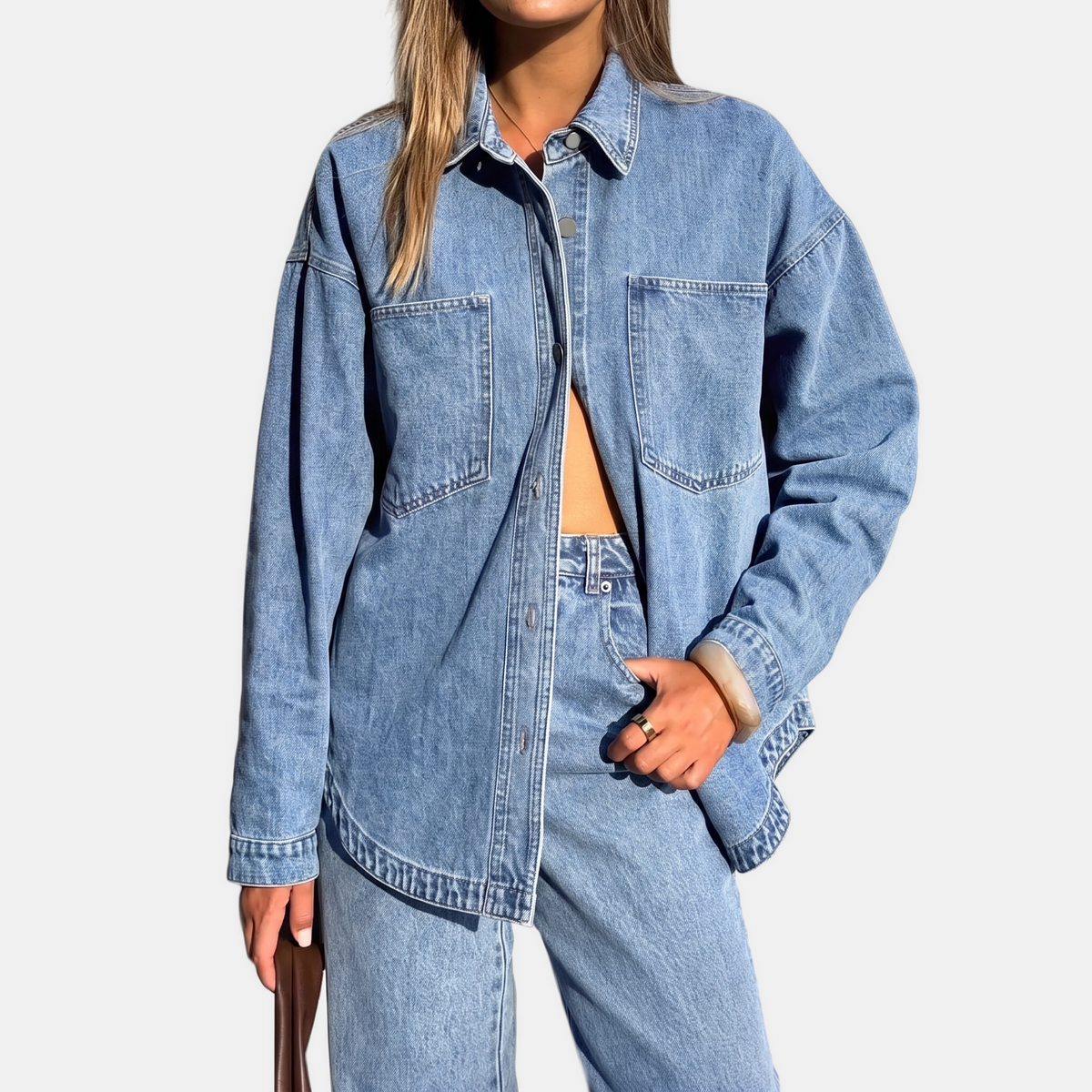 Odelia Oversized Denim Shirt Jacket - image 1
