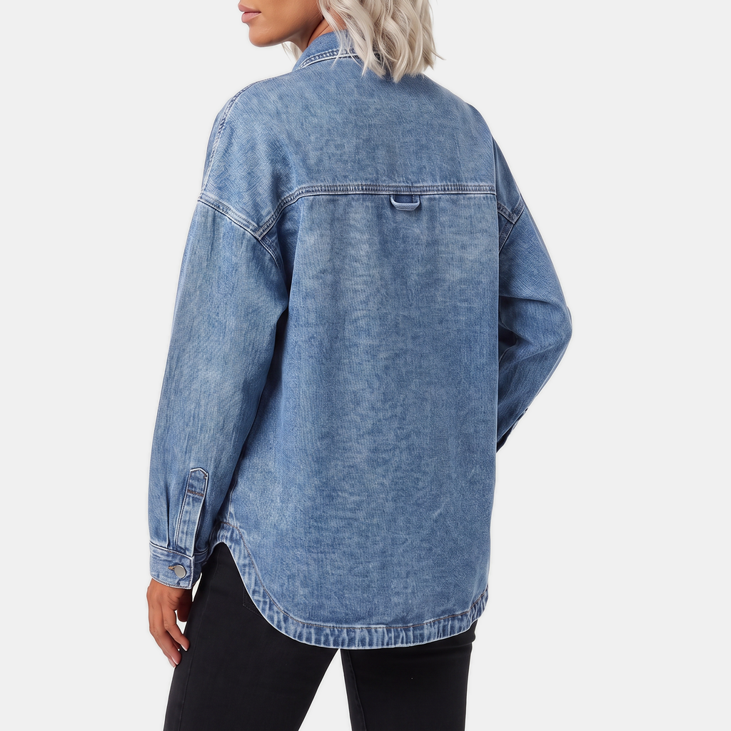 Odelia Oversized Denim Shirt Jacket - image 5