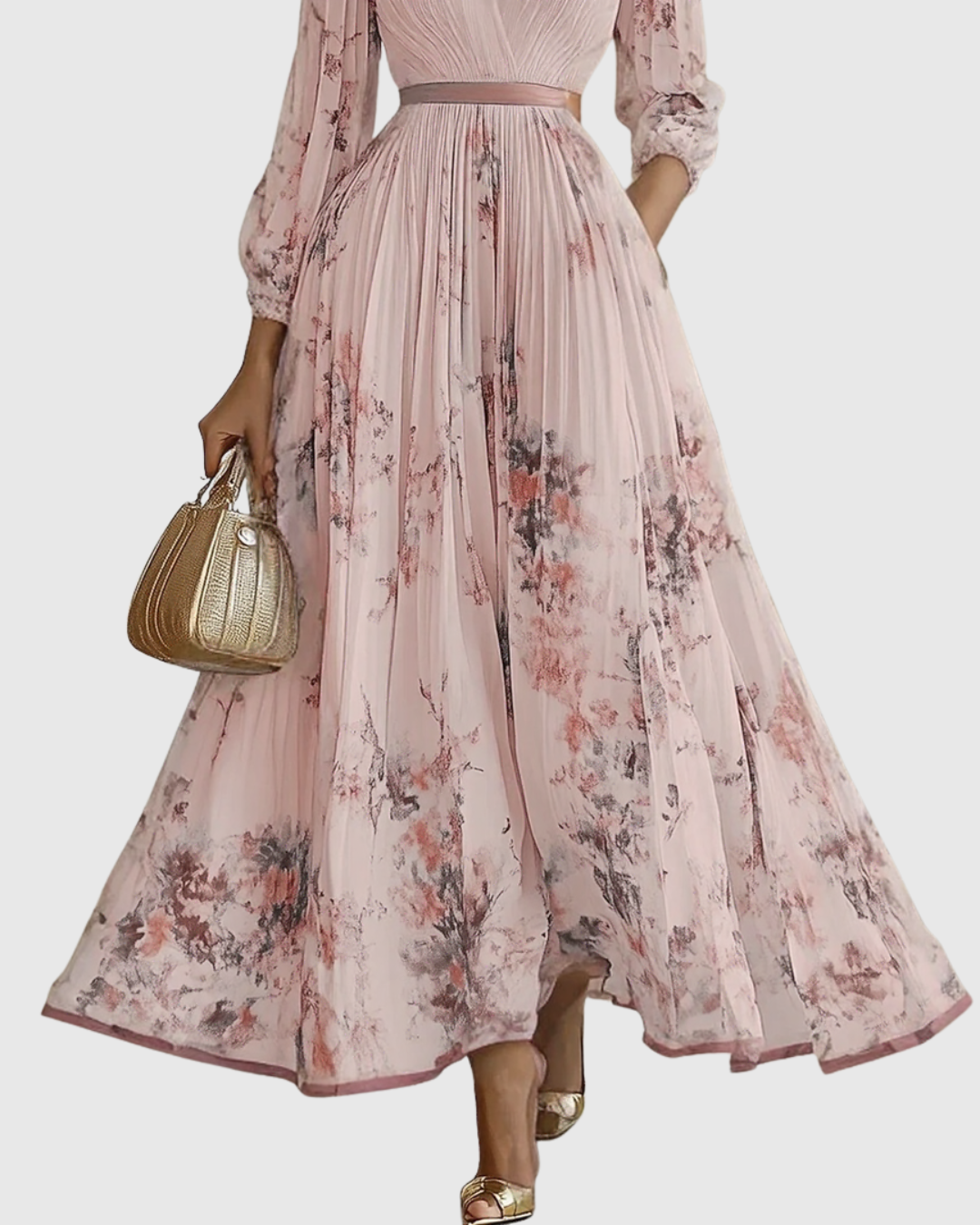 Pink Rowella Pleated Maxi Dress alternate view