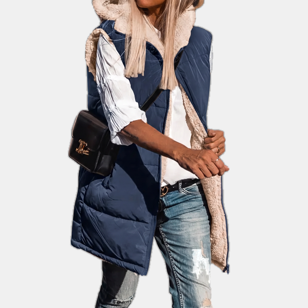 Rowan Reversible Sherpa-Lined Puffer Vest - Detail 1