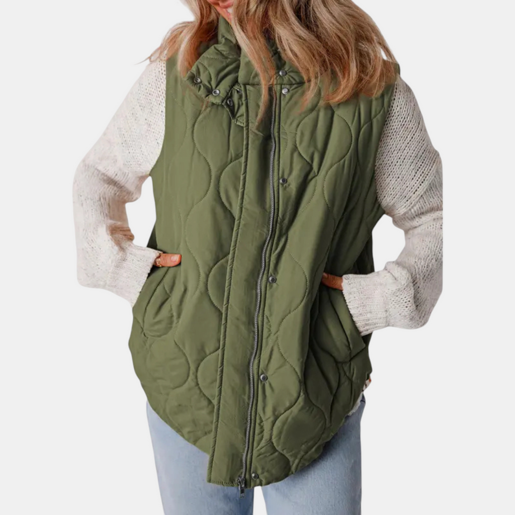 Elowen Quilted Hooded Puffer Vest - Detail 1